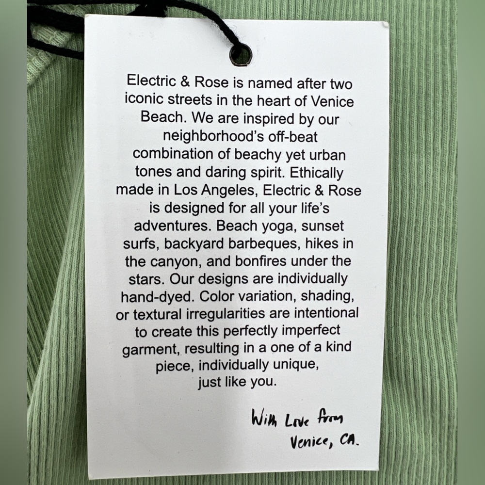 ELECTRIC & ROSE - Sinclair Stretch Ribbed Tank in Green - Picture 6 of 7